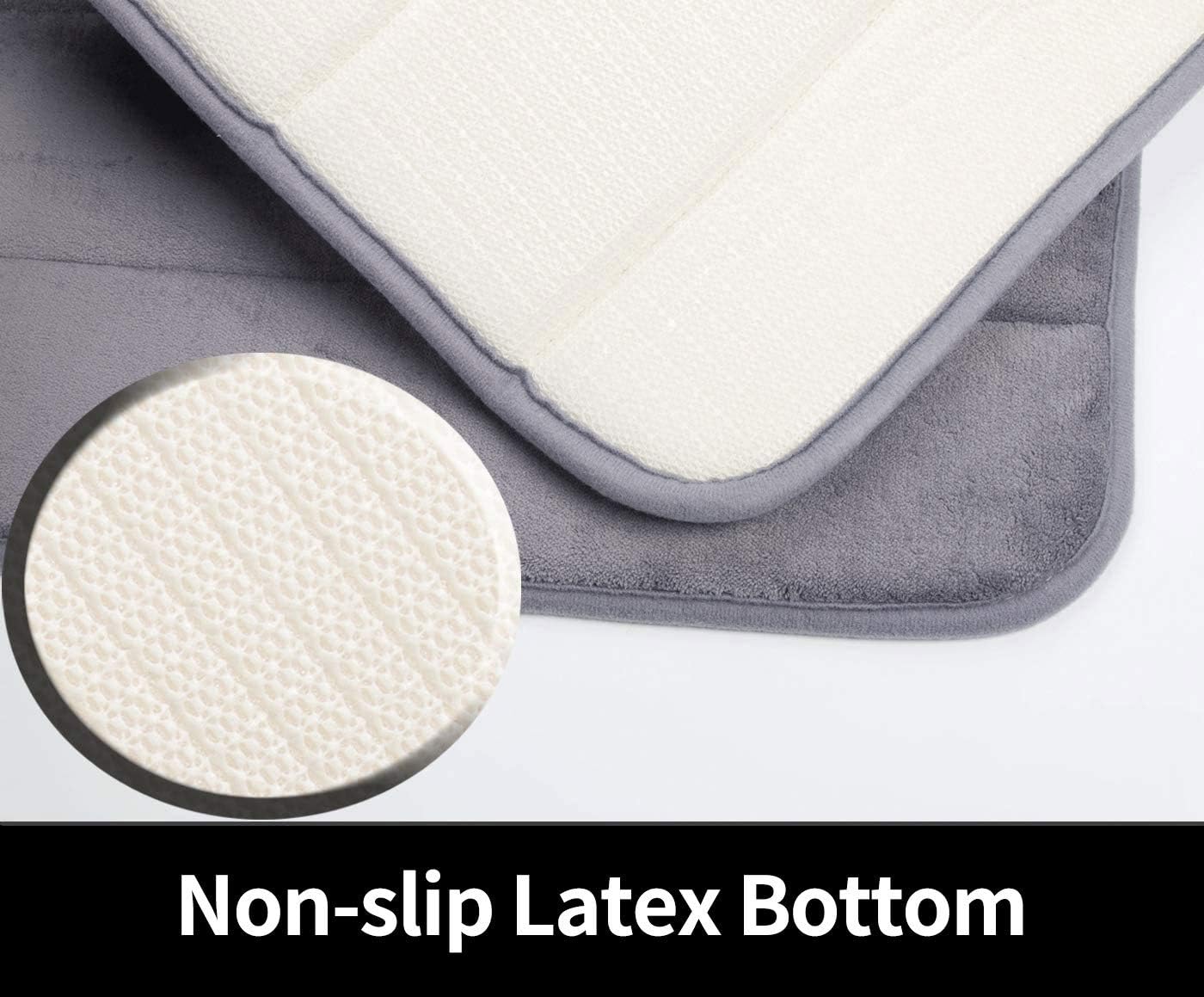 Yimobra Memory Foam Bath Mat Large Size 31.5 by 19.8 Inches, Soft and Comfortable, Super Water Absorption, Non-Slip, Thick, Machine Wash, Easier to Dry for Bathroom Floor Rug, Gray: Home & Kitchen