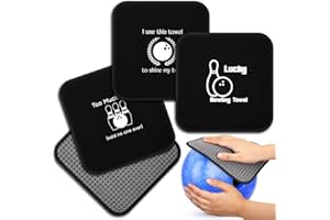 Aoriher 3 Pieces Bowling Ball Towel Shammy Pad Rag Bowling Ball Microfiber Towel Easy Wipe Off Grip for Cleaning from Dirt Oil Accessories (Stylish,7.8 x 7.8 Inch,Black, White)