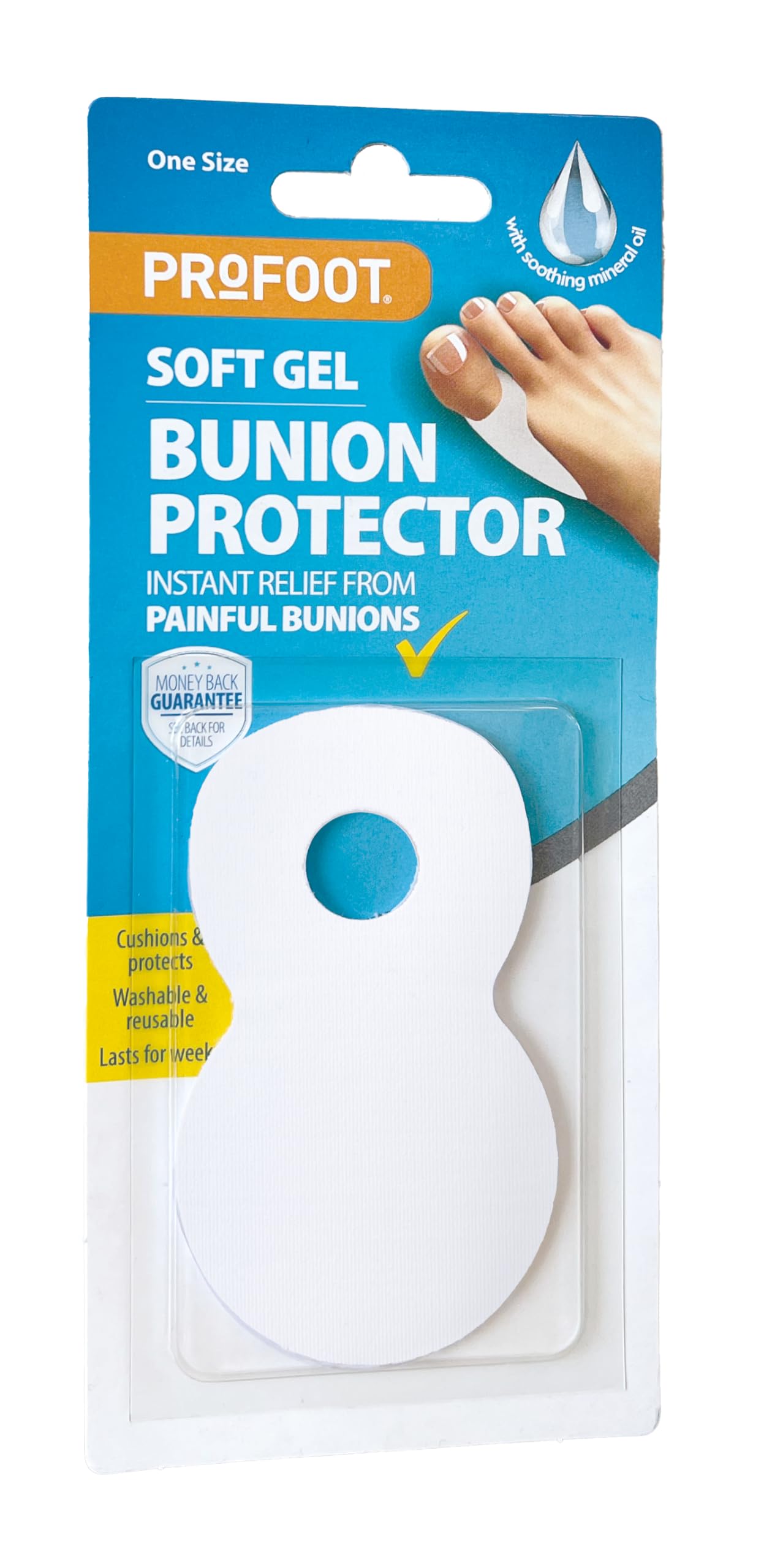 PROFOOT Bunion Protector - Instant Bunion Relief - Reduces Friction & Pressure - Slim Design - Bunion Protector Cushion - Washable and Reusable