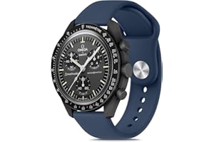 Meliya Bands for Moonswatch Watch, Soft Silicone Strap Compatible with Omega X Swatch Moonswatch Speedmaster/Rolex/SEIKO 20mm Watch, Swatch Omega Moonswatch Speedmaster Watch Replacement Band for Women Men
