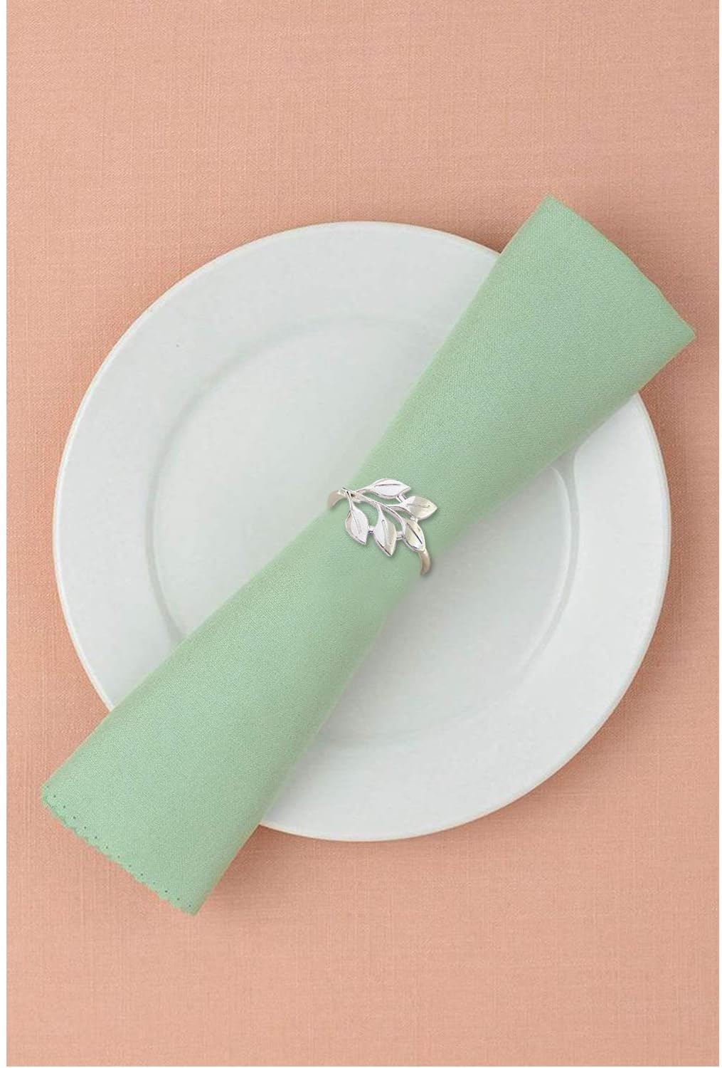 Amazon Com Kalopro Leaf Napkin Rings Set Of 6 Silver Napkin Rings Holders Cloth Napkin Holders Set Serviette Buckles For Christmas Thanksgiving Wedding Dinner Holiday Parties Family Gatherings Leaves Silver Home Kitchen