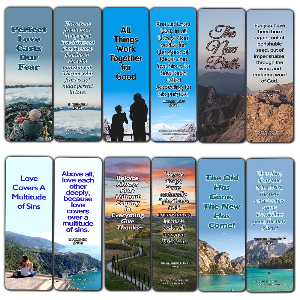 Inspiring Bible Verses Bookmarks (30-Pack) - Life Changing Scriptures - Basket Stuffers for Good Friday Easter Thanksgiving Christmas - Cell Group Church Supplies for Men Women Teens Kids