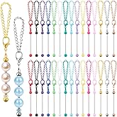 FDKYOEK 30 PCS Beadable Keychain Bars Bulk, Metal Blank Keychain Bars for Beads, DIY Beaded Key Chain Making Kit for DIY Crafts Jewelry Charms Making Supplies