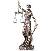 Unicorn Studio WU76457A4 Cardinal Virtues Our Lady of Justice Statue, 12-inch High, Cold Cast Bronze