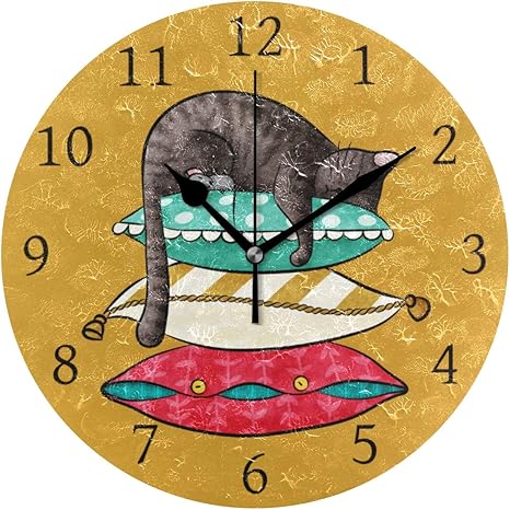 Amazon Co Jp 壁掛け時計 おしゃれ 連続秒針 置き時計 見やすい 静音 サイレント 電池式 シンプル 猫 ねこ キャット 可愛い かわいい インテリア かけとけい ウォールクロック 置掛両用 人気 掛け時計 ホーム キッチン