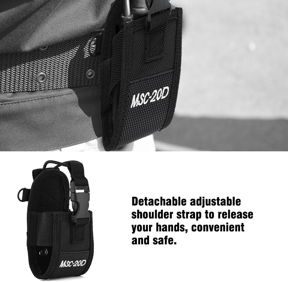 Bewinner Holder Bag for Radfor iOS Portable Radio Case Holder for Outdoor Sports Nylon Shoulder Strap Belt Case Holder Bag Pouch for Walkie Talkie 2-Way Radio Holster - Image 4