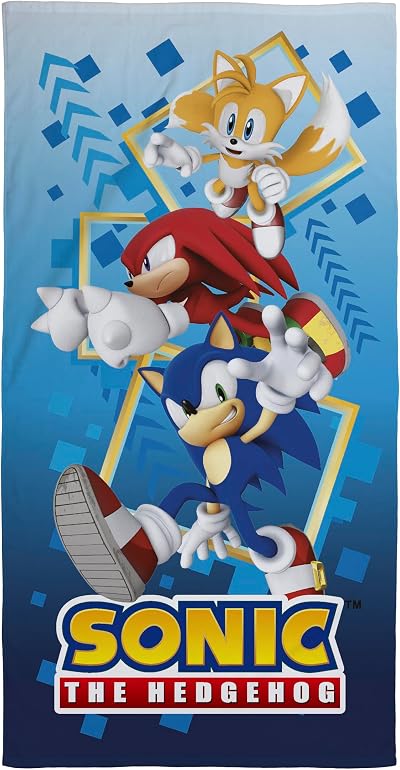 Sonic The Hedgehog Kids Towel 100% Cotton 70x140cm Official Licensed
