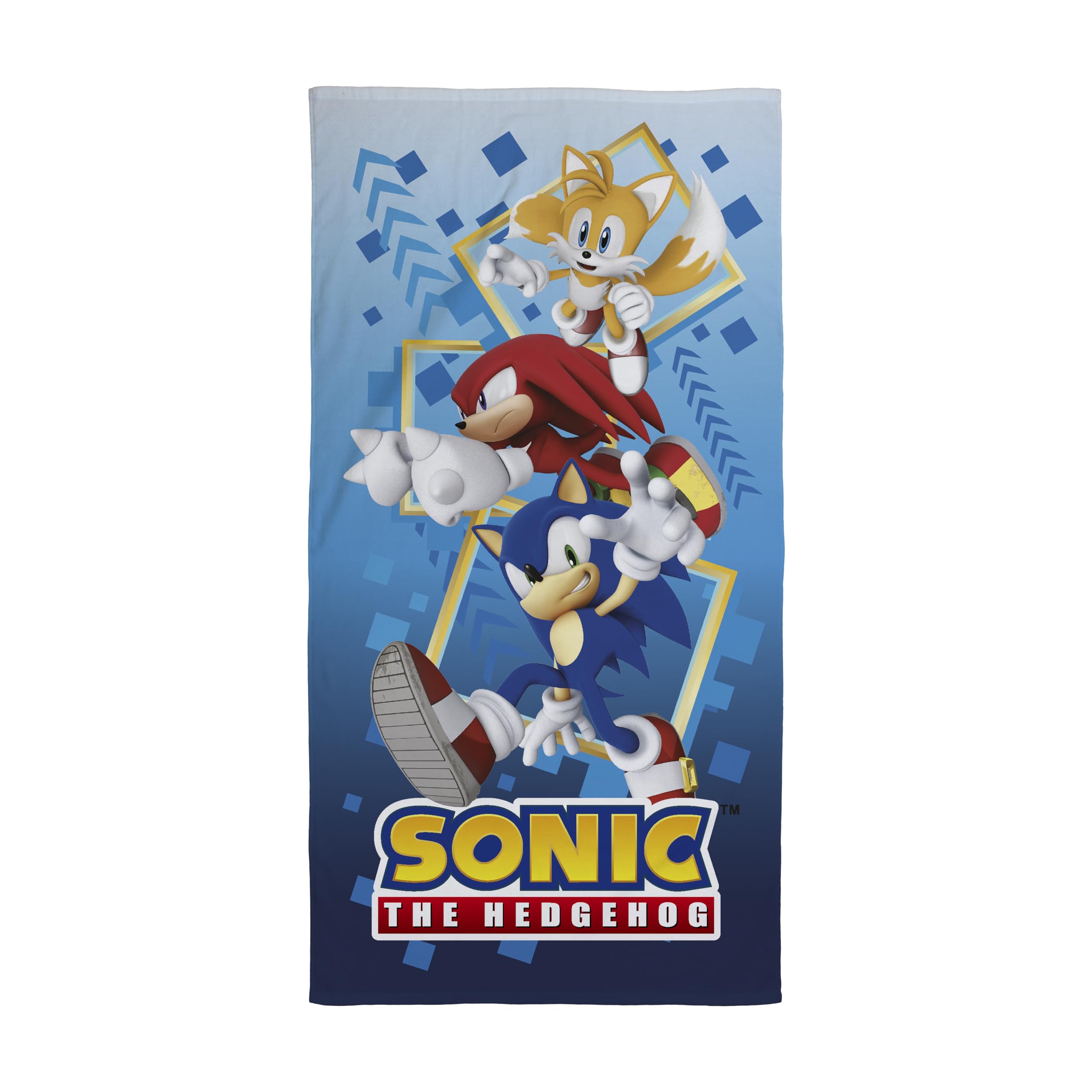 Sonic The Hedgehog Kids Towel | Super Soft Feel, Bounce Design | Perfect The Home, Bath, Beach & Swimming Pool | One Size 70cm x 140cm | 100% Cotton