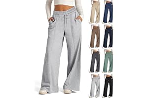eoeioa Oversized Wide Leg Sweatpants Women Drawstring Low Waisted Straight Leg Sweatpants Baggy Joggers Lounge Pants w/Pocket