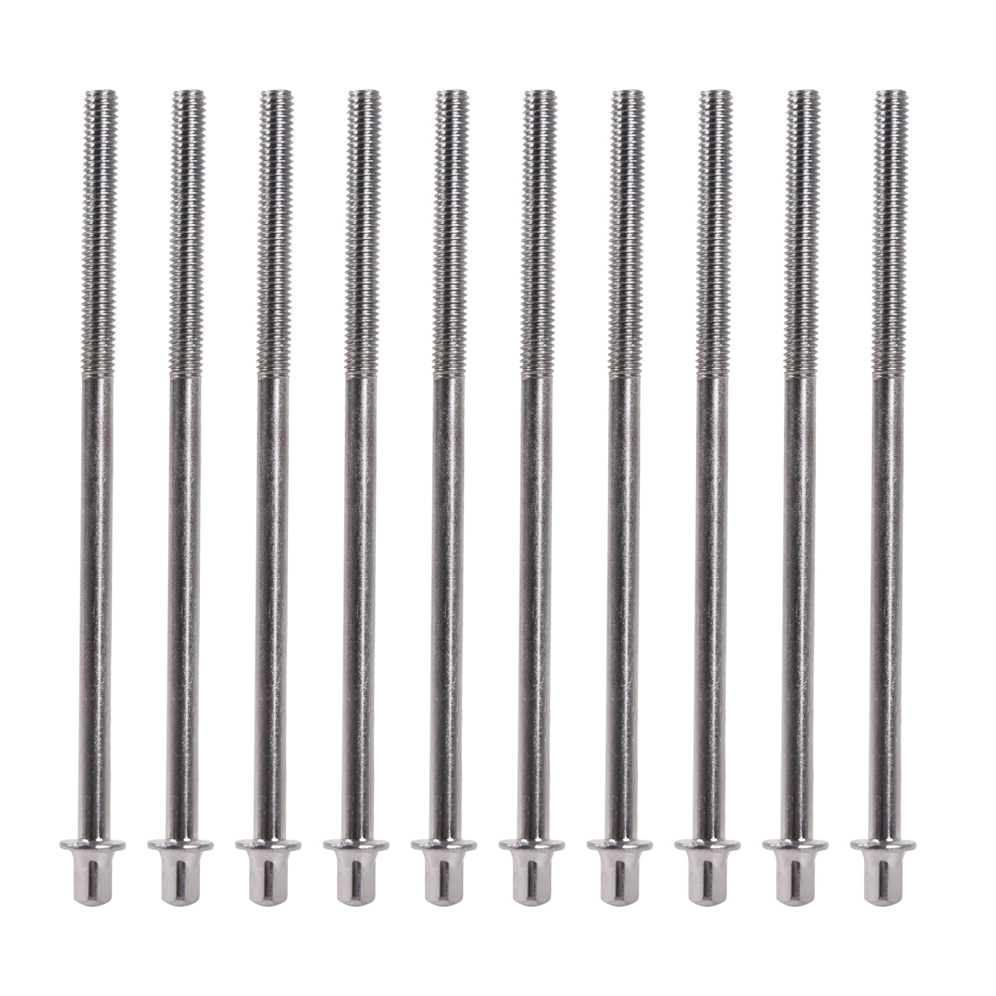 Yibuy 10 Pieces Drum Tension Rods Drum Repair Screw for Drum Accessories M6x120mm