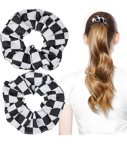 2pcs Black Patterned Knotted Headband and Brown Logo Scrunchie Set Scunci Braided Satin Headband, Multicolor, 2 Count - Walmart.com main image 4