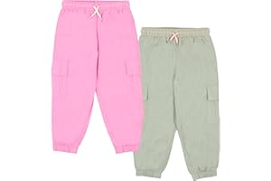 ISAAC MORRIS LIMITED French Connection Girls Casual 2-Piece Set - Soft Activewear Drawstring Jogger Pants with Side Pockets Outfit Bundle for Kids