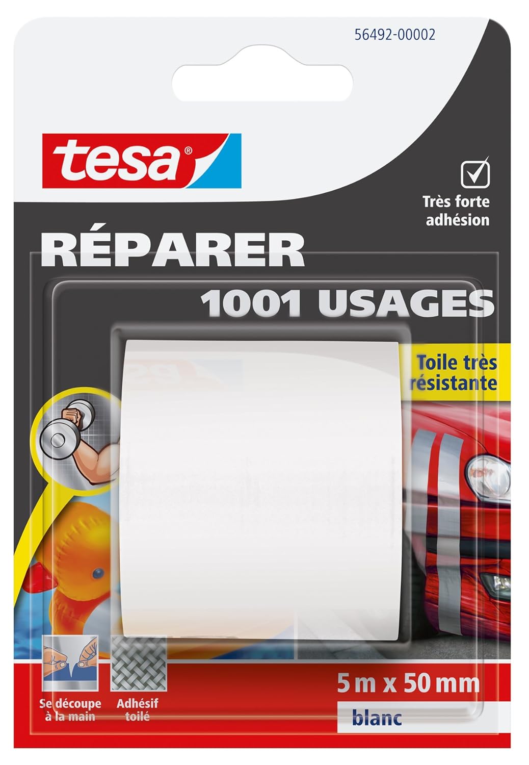 1,001use Tesa HardWearing Canvas Repair Tape, White Amazon.co.uk