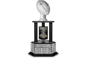 TrophySmack Perpetual Fantasy Football Trophy - Customizable Championship Trophy Award Winner | Free Engraving up to 19 Years Past Winners