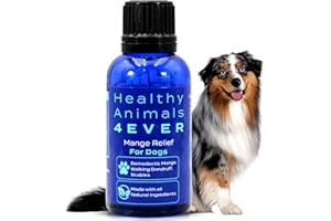 HealthyAnimals4Ever Mange Relief for Dogs - Treatment for Itchiness, Scabs, & Hair Loss Caused by Mites - All-Natural, Homeopathic, Non-GMO, Organic - Gluten, Preservative & Chemical Free - 300 ct