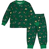 John Deere Tractor Construction Raglan Pajama Shirt and and Pajama Pants Sleep Set Toddler to Little Kid Sizes (2T - 7)