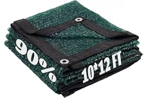 LOVE STORY 10x12FT 90% Green Garden Shade Cloth, Sun Shade Cover Net Mesh Tarp with Grommets, Sunblock Net for Garden,Greenhouse,Plants and Patio