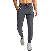 Pudolla Men's Lightweight Jogger Pants Workout Gym Running Pants with Zipper Pockets for Athletic Casual