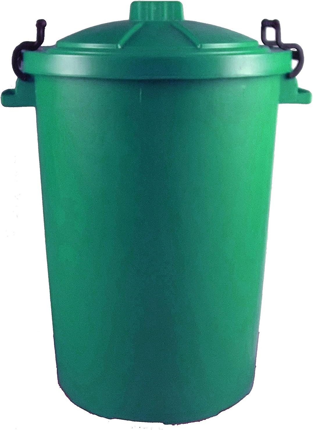 GREEN 85 Litre 85L Extra Large Colour Plastic Dustbin Garden Bin Clip Locking Lid Heavy Duty for