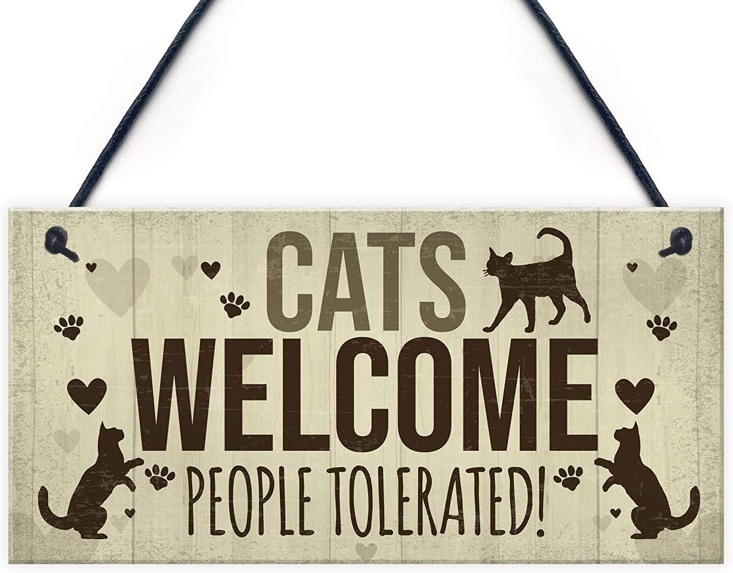 Meijiafei Novelty Cat Signs for Home Funny Cat House Sign Gate Door Plaque Pet Animal Lover Gifts 10" X 5"