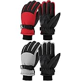 Wenouy Kids Winter Gloves Waterproof Snow Ski Gloves for Boys Girls Warm Adjustable Accessories for Cold Weather