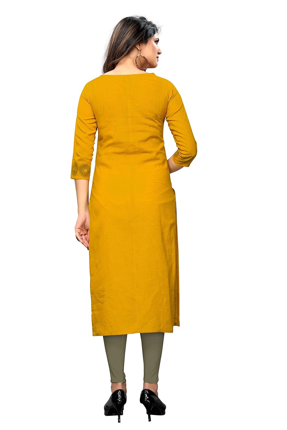 vbuyz women's slub cotton straight kurti