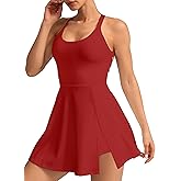 Womens Activewear Tennis Dress - Built in Shorts with Pockets and Bra Golf Athletic Workout Dresses