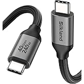 Silkland 40Gbps USB 4 for Thunderbolt 4 Cable 6.6FT, 8K/Dual 4K, 240W PD3.1 | 4K@240Hz, MST Support, Braided USB C Video Cable Compatible for MacBook, iPhone 17/16, Monitor, SSD, iPad, Dock