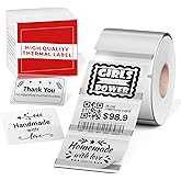 Original M100/M110 Thermal Labels 1.57"X2.36" (40x60mm) - Clear Waterproof Stickers, Compatible with Phomemo M110/M100/M220/M250/M260 Printers, Print Master Labels Refill for Barcode, Logo, Price Tag