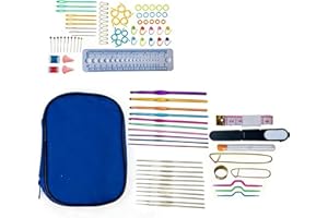 Crochet Hook Set, 101 Pack Yarn Crochet Kit for Beginners, Knitting Needles with Ergonomic Handles for Arthritic Hands, Croch
