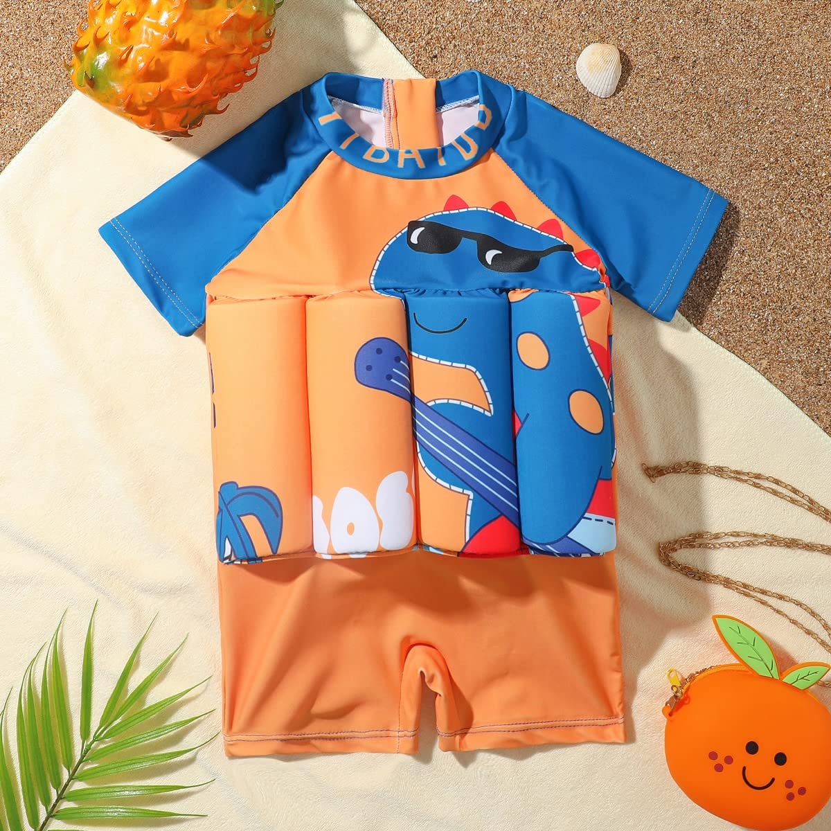 IBTOM CASTLE Toddler One-Piece Swimsuit Beach Sport Summer Swimwear Hawaiian Floral Bathing Suit for Girls Boys