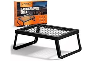 Campfire (Adventure Seeka Folding Campfire Grill – Portable Over-Fire Grill with Food-Safe Coating, Heavy Duty Steel, Compact with Folding Legs - Camping, RV, Overlanding, Fire Pits)