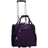 Rockland Melrose Upright Wheeled Underseater Carry-On Luggage, Purple, 15-Inch
