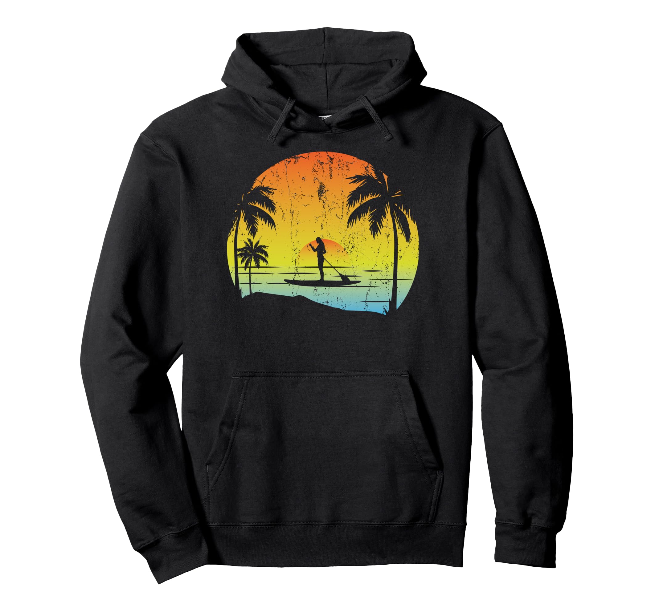 Sea Water Sport Stand Up Paddling Paddleboarder Sunset SUP Pullover Hoodie