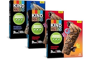 KIND Kids School Friendly Blueberry Muffin and Chocolate Chip Oat Bars Variety Pack, Tree Nut and Peanut Free, Gluten Free, Made With Whole Grain Oats, 5g Protein, 15 Count