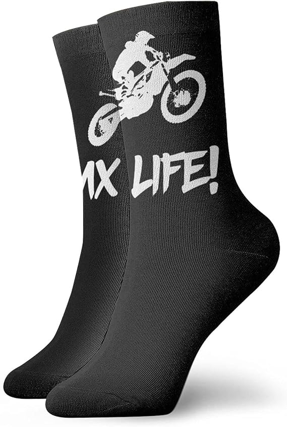 MX Life Motocross Dirt Bike Ankle Socks For Men Women Funny Crew Socks