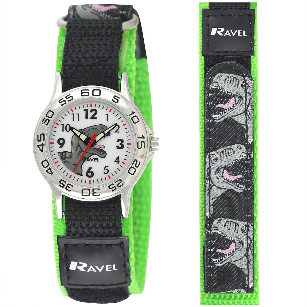 Ravel Children's Dinosaur Watch with Easy Fasten Action Strap - Analogue Quartz - R1507.59