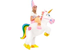 Spooktacular Creations Halloween Inflatable Costume Adult, Riding a Unicorn Blow-up Suit for Cosplay Themed Parties