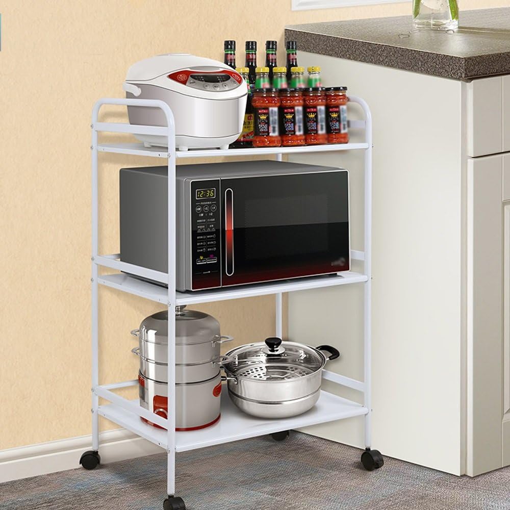SHELVES Floor Style Kitchen Storage Rack Oven Rack Microwave Shelves, Carbon Steel (to Withstand Gravity: 50kg) ( Size : 3 layers )