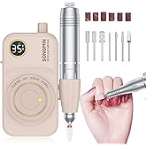 Professional Nail Drill 35000 RPM,SONGMIN Portable Cordless Efile with Bits Kit for Acrylic Nails Gel Polishing Removing,Rechargeable Electric Nail File Machine for Manicure,Pedicure Salon Home,Pink
