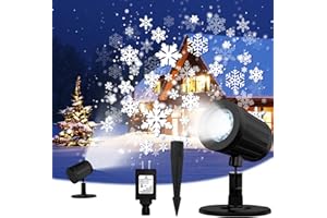 Christmas Projector Lights Outdoor, LED Snowflake Projector Christmas Lights, Waterproof Rotating Christmas Lights Outdoor Pr