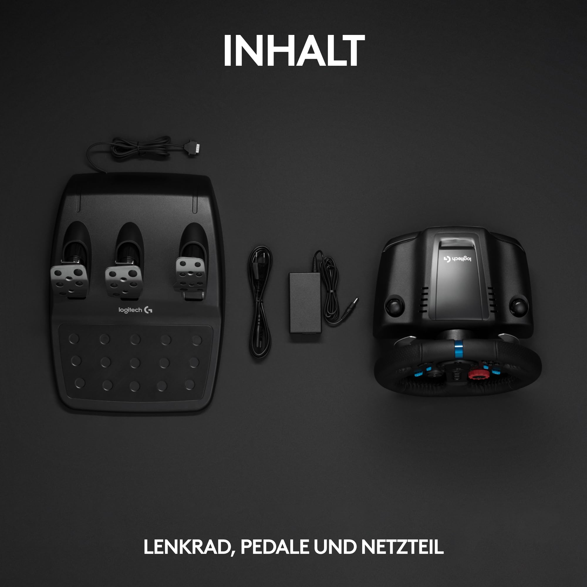 Logitech G29 Driving Force Gaming Rennlenkrad, Zweimotorig Force Feedback, 900° Lenkbereich, Leder-Lenkrad, Verstellbare Edelstahl Bodenpedale - Konsole für PS4/PS3/PC/Mac - Schwarz