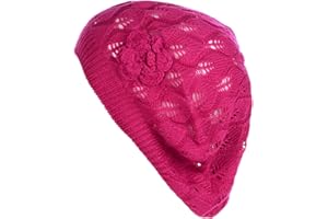 BE YOUR OWN STYLE BYOS Chic Parisian Style Soft Lightweight Crochet Cutout Knit Beret Beanie Hat