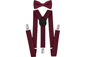 trilece Child Kids Boys Girls Suspenders Bow Tie Set Adjustable Y Back Toddler Baby Infant Suspender Bowtie
