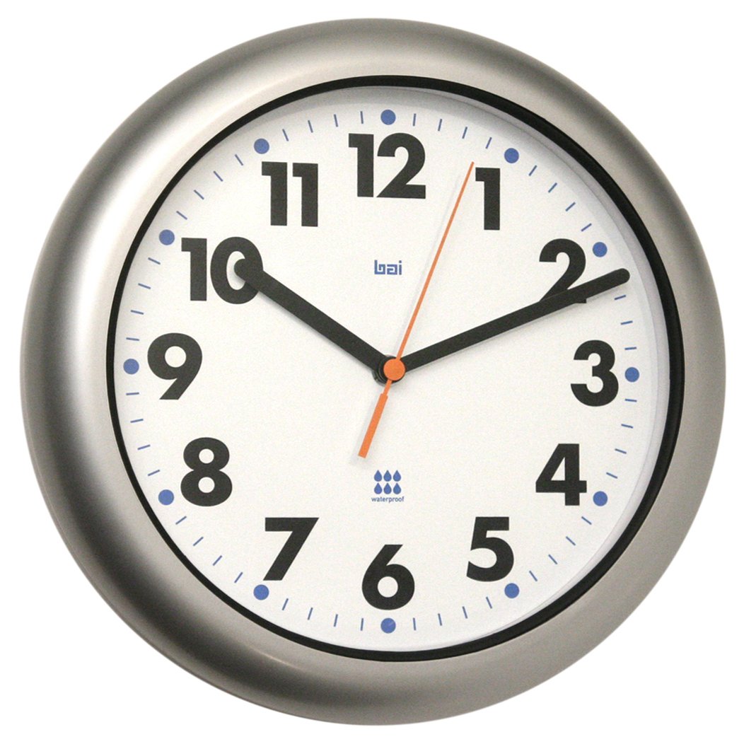 BAI Aquamaster Weatherproof Wall Clock, Silver Buy Online in United