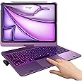 typecase Touch Keyboard Case for iPad Air 11-inch (M3 2025 / M2 2024)& iPad Pro 11(4th/3rd/2nd/1st Gen):Multi-Touch Trackpad& 11 Colors Backlight & 360°Rotatable,Thin for iPad Air 5th & 4th Gen,Violet
