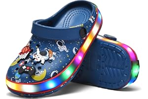 STAHOVY Kids' Boys Girls LED Clogs Cute Garden Shoes Cartoon Slides Lightweight Non Slip Indoor Outdoor Sandals Beach Slippers Children