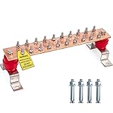 Bitiontry 10" Copper Ground Bar Kit,900A Grounding
