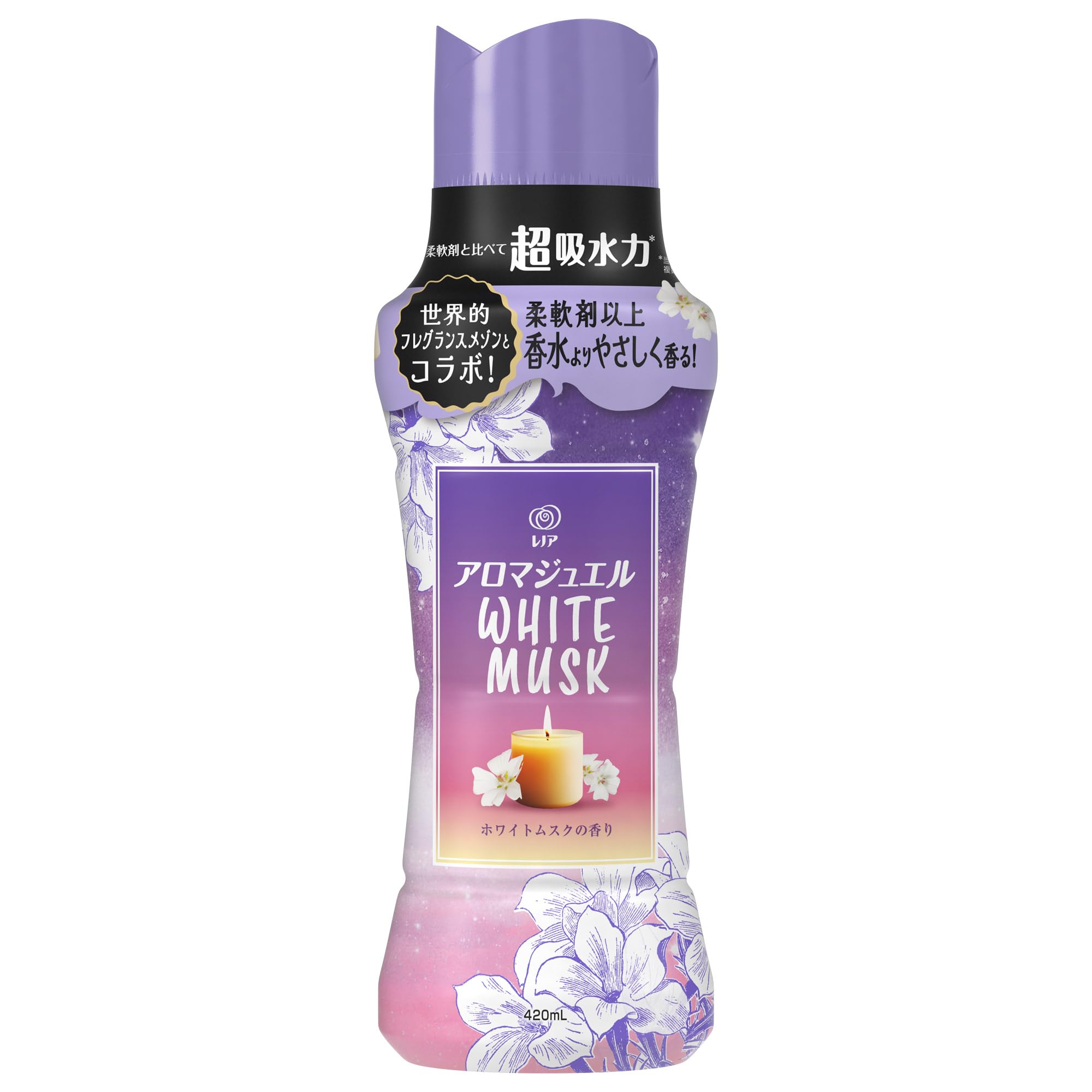 レノア アロマジュエル WHITE MUSK 香り付けビーズ ホワイトムスクの香り 本体 420mL商品画像