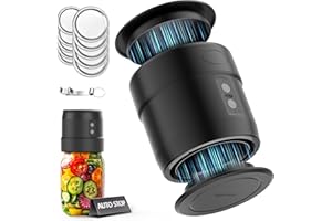 EASYERA Mason Jar Vacuum Sealer Kit, Upgraded Dual-Head Auto-Stop Mason Sealer, Fits Wide & Regular Mouth Jars | Quiet, Portable & Rechargeable for Food Storage, Fermentation, Canning Easy & Save Time